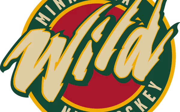 Minnesota Wild hockey logo in red, green and gold with bold Wild script — 2K Quad HD PC desktop wallpaper and background (Sports)