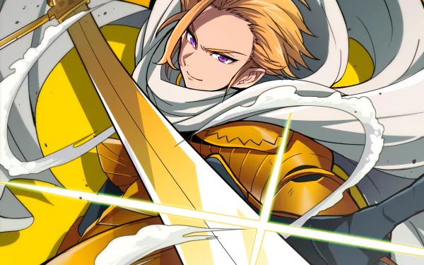 HD desktop wallpaper of Arthur Pendragon from the anime The Seven Deadly Sins, featuring him with a confident expression and wielding a glowing sword.