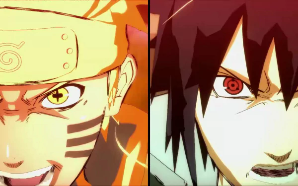 HD PC desktop wallpaper featuring Naruto Uzumaki and Sasuke Uchiha from the video game Naruto Shippuden: Ultimate Ninja Storm Legacy.