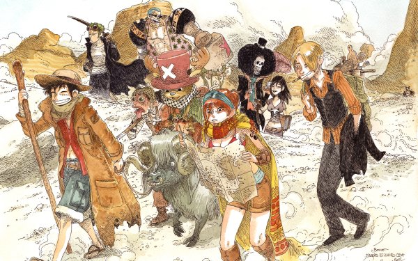 Anime One Piece Usopp Monkey D. Luffy Nami Tony Tony Chopper Brook Sanji Nico Robin Roronoa Zoro Franky HD Wallpaper | Background Image