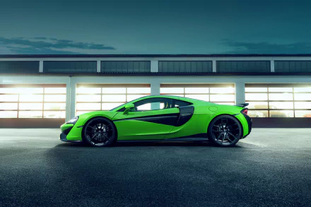 Sleek green McLaren 570GT supercar showcased in a 4K Ultra HD desktop wallpaper, highlighting its dynamic design and performance-ready stance.
