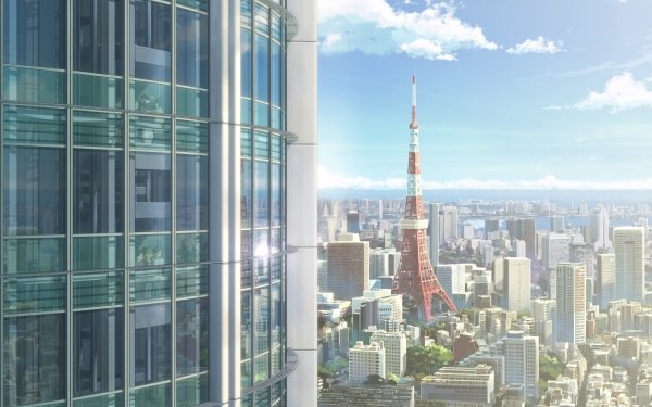 Anime Your Name. Kimi No Na Wa. Tokyo Tower Tokyo City Skyline Sky Cloud HD Wallpaper | Background Image