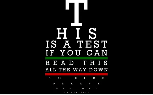  Get off my computer Eye Chart