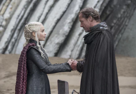 Iain Glen Jorah Mormont Emilia Clarke Daenerys Targaryen TV Show Game Of Thrones HD Desktop Wallpaper | Background Image
