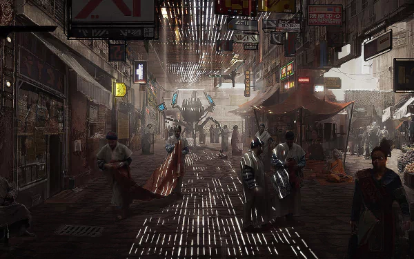 shadow market Sci Fi people HD Desktop Wallpaper | Background Image