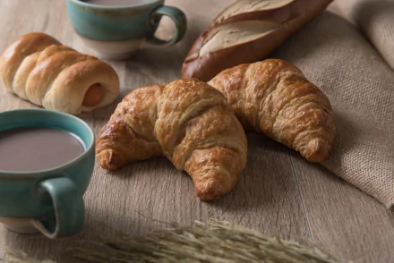 breakfast food croissant HD Desktop Wallpaper | Background Image