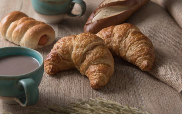breakfast food croissant HD Desktop Wallpaper | Background Image