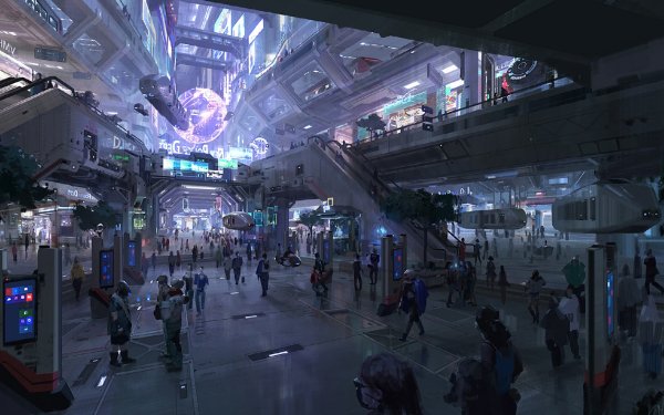 Sci Fi People Cyberpunk City Light HD Wallpaper | Background Image