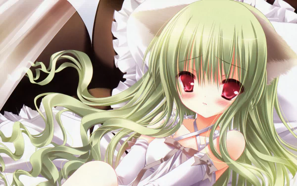 green hair Anime Original HD Desktop Wallpaper | Background Image