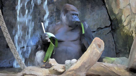  Kibabu the Male Silverback Gorilla at Toronga Zoo, Sydney Australia