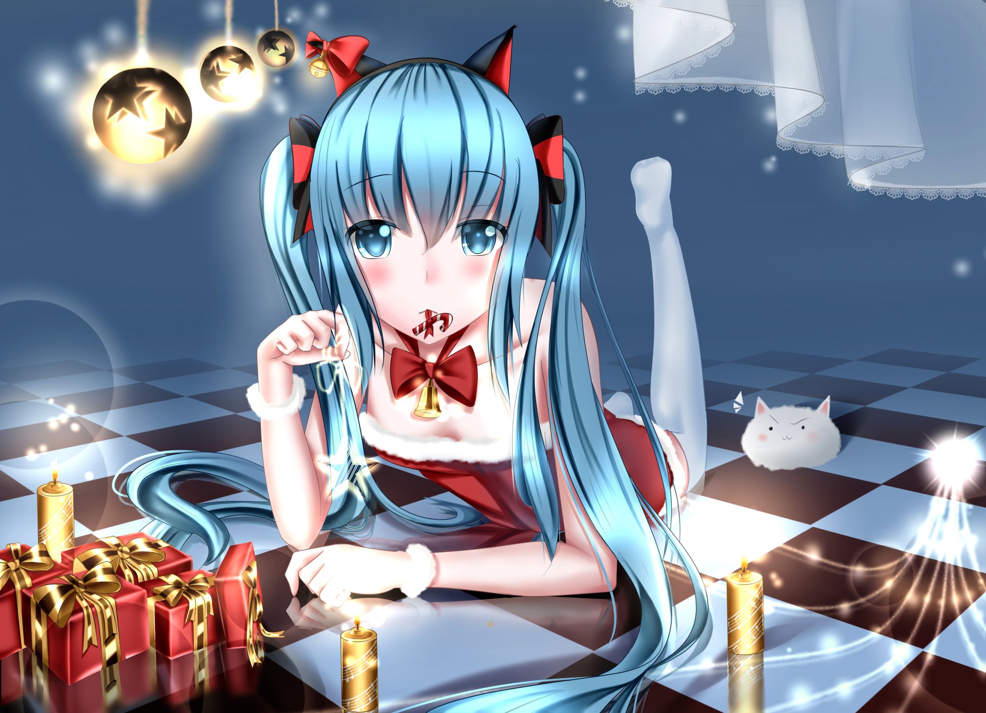 Download Blue Eyes Blue Hair Hatsune Miku Anime Vocaloid 4k Ultra HD Wallpaper by lazy光光