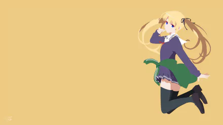 Eriri Spencer Sawamura from Saekano: How to Raise a Boring Girlfriend in a 4K Ultra HD anime desktop wallpaper with a simple beige background.