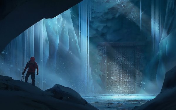 Fantasy Adventure Ruin Gate Door Adventurer HD Wallpaper | Background Image