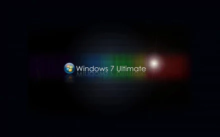 HD PC desktop wallpaper showing Microsoft Windows logo and 'Windows 7 Ultimate' text on a dark tech-themed background with subtle green, blue, and red light streaks.
