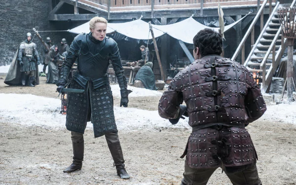 Daniel Portman Podrick Payne Gwendoline Christie Brienne Of Tarth TV Show Game Of Thrones HD Desktop Wallpaper | Background Image