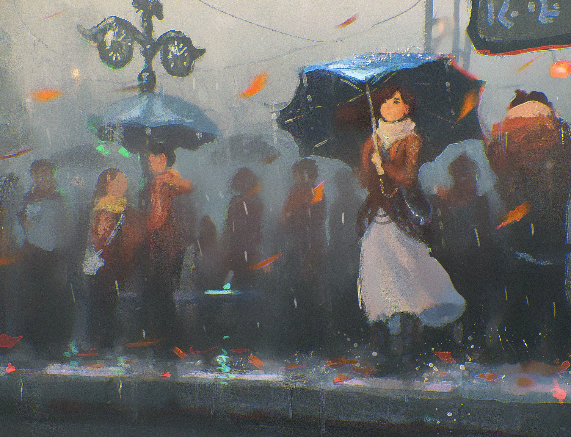 Download People Rain Umbrella Woman Artistic HD Wallpaper by Sylar113