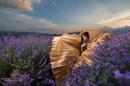  Girl in Lavender Field by Minko Minkov