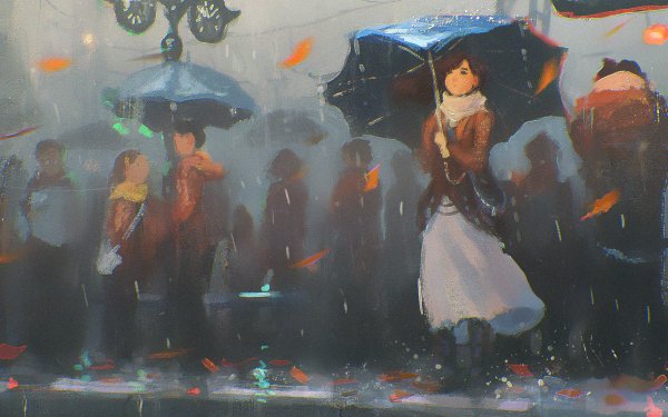 Women Artistic Umbrella Rain People HD Wallpaper | Background Image
