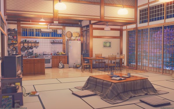 Anime Original Room Kitchen HD Wallpaper | Background Image