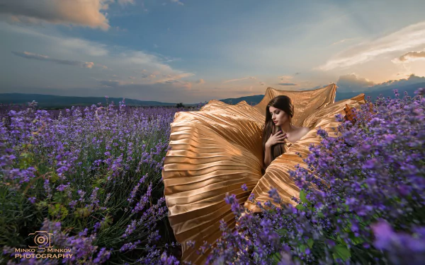 Girl in Lavender Field by Minko Minkov
