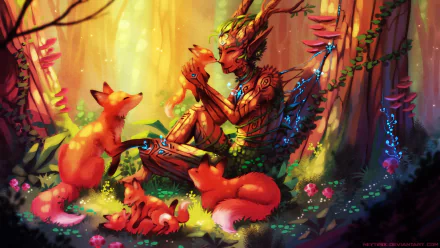 pointed ears baby animal fox creature fantasy sylvan HD Desktop Wallpaper | Background Image