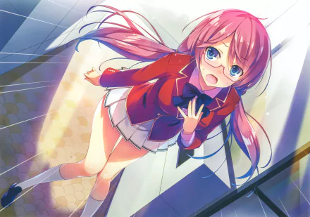 HD desktop wallpaper featuring Airi Sakura from Classroom of the Elite anime in a vibrant school uniform.