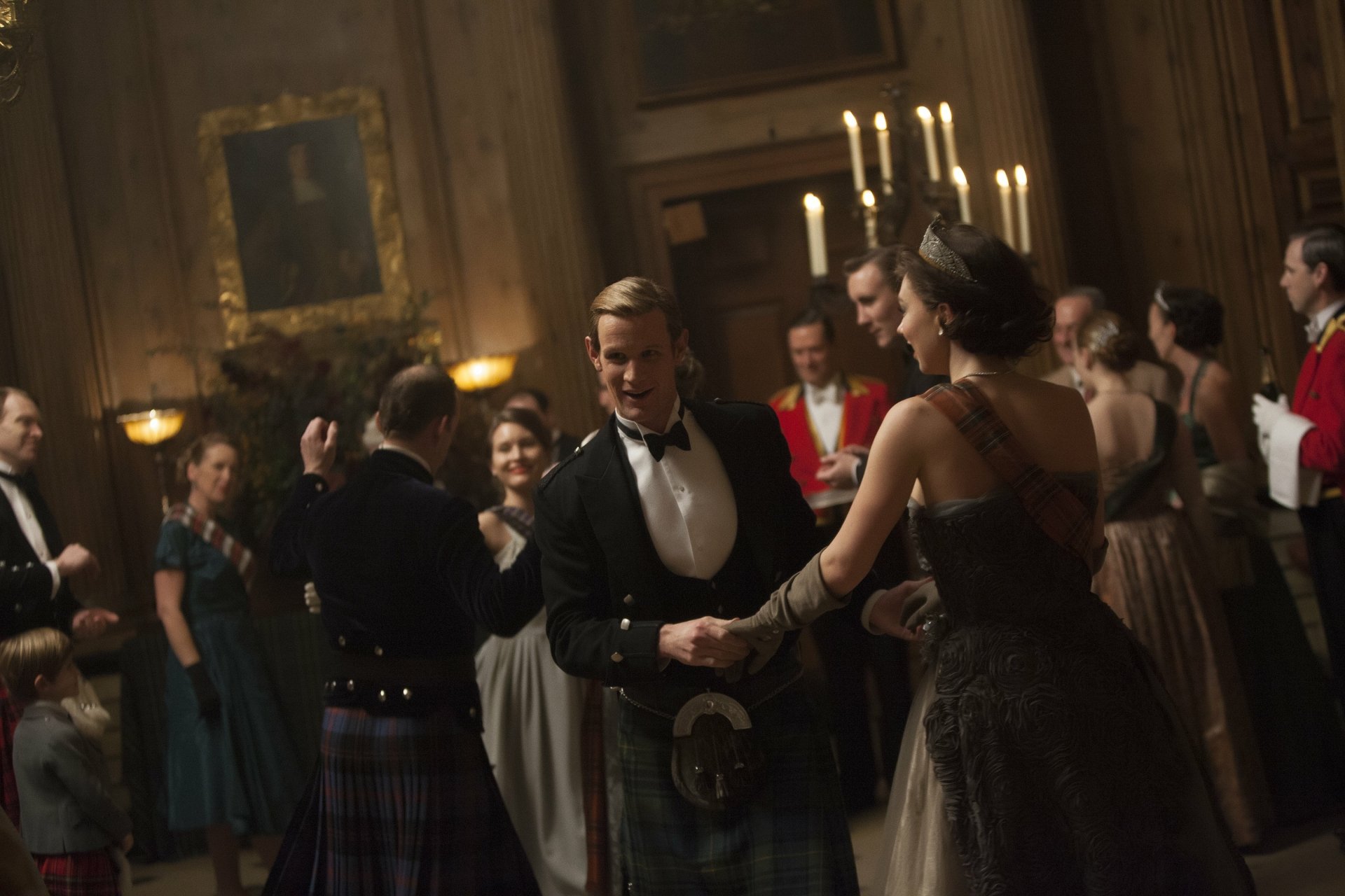 Download Vanessa Kirby Princess Margaret Matt Smith Prince Philip TV Show The Crown HD Wallpaper
