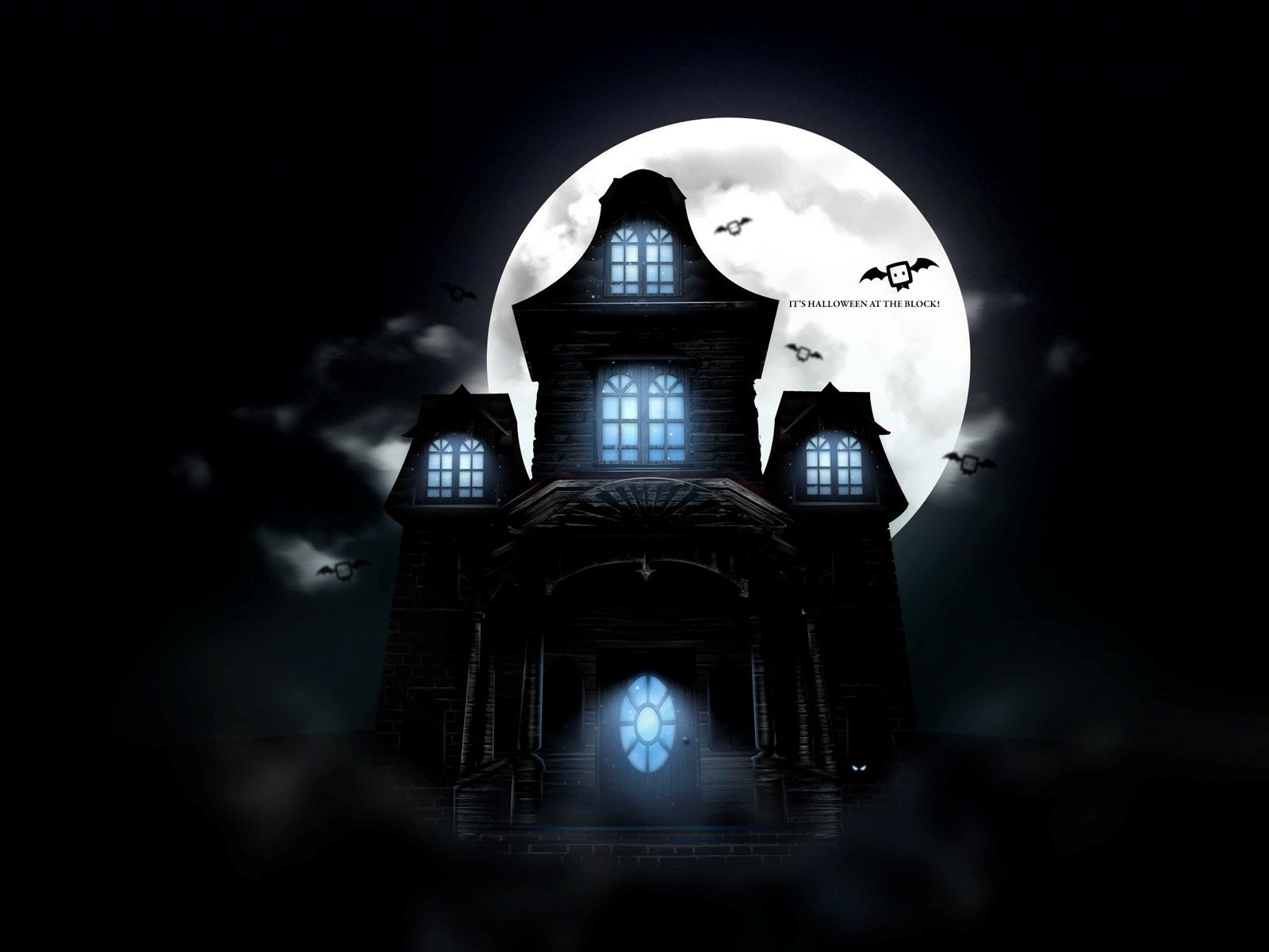 Download Moon Haunted House House Holiday Halloween  Wallpaper