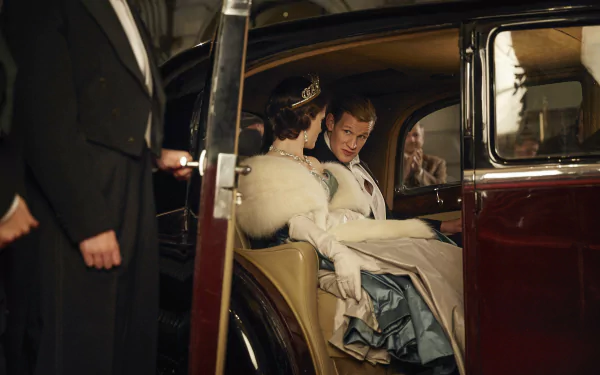 Claire Foy Queen Elizabeth II Matt Smith Prince Philip TV Show The Crown HD Desktop Wallpaper | Background Image