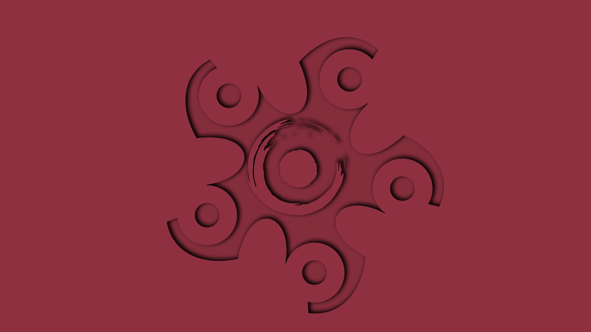 Minimalist 8K Ultra HD PC wallpaper featuring a stylized Hibana emblem from Tom Clancy's Rainbow Six: Siege in deep red tones for a sleek gaming background.