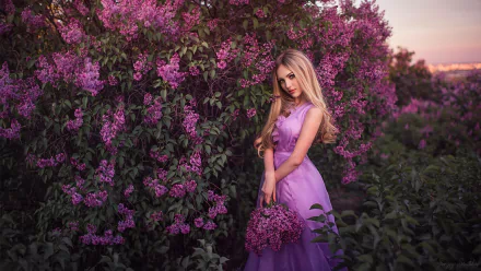  Girl with Lilacs by Sergey Shatskov