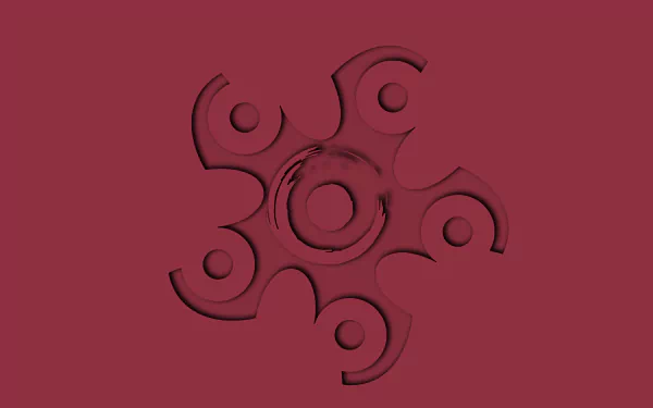 Minimalist 8K Ultra HD PC wallpaper featuring a stylized Hibana emblem from Tom Clancy's Rainbow Six: Siege in deep red tones for a sleek gaming background.