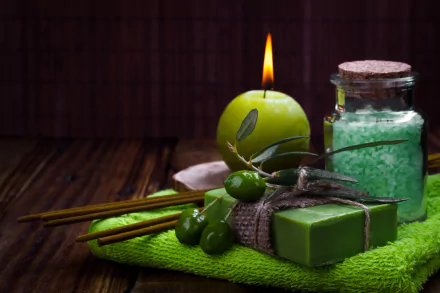 candle still life soap man made spa HD Desktop Wallpaper | Background Image