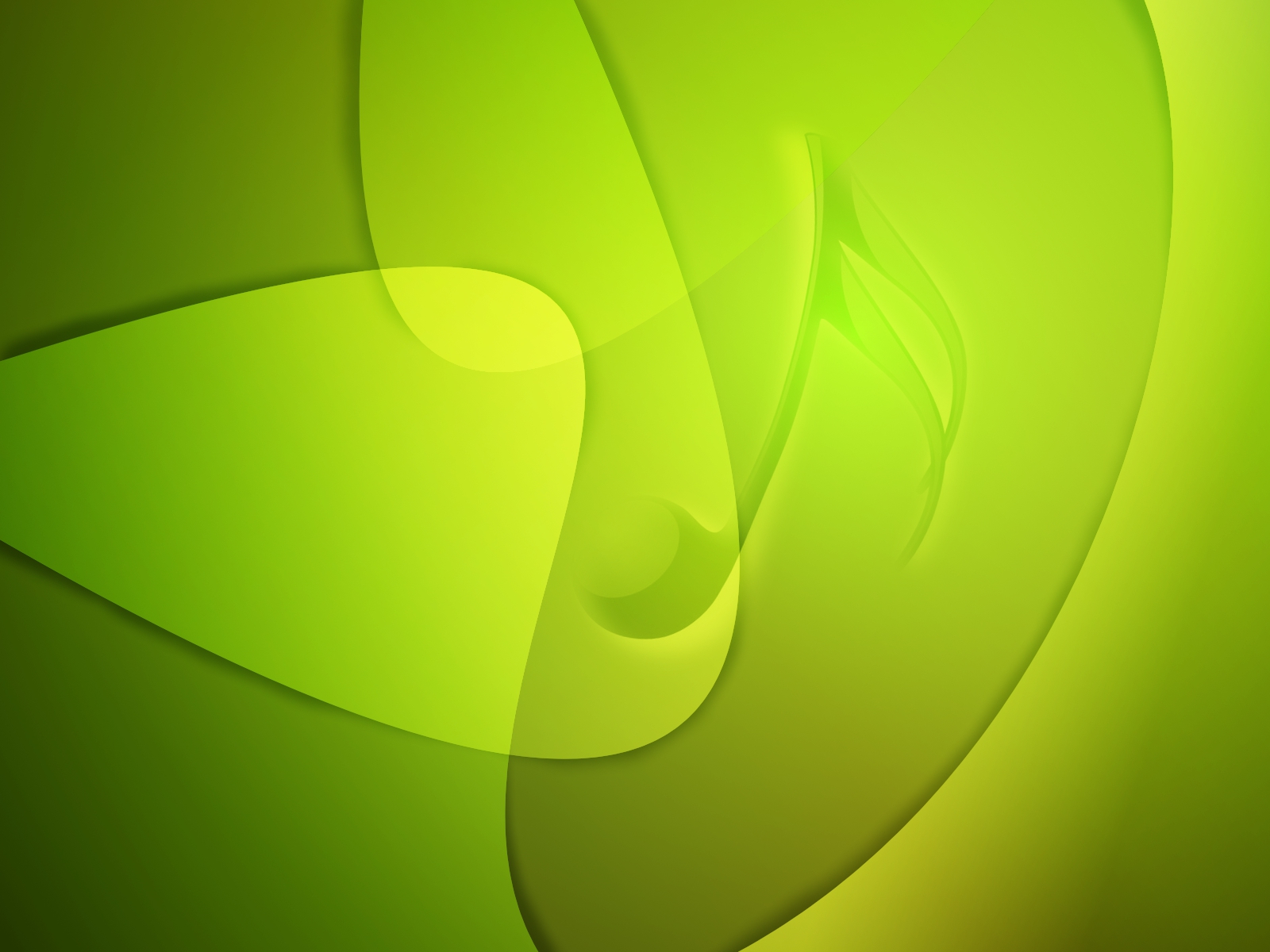 Vibrant green and yellow musical note on a HD desktop wallpaper by jacksta.