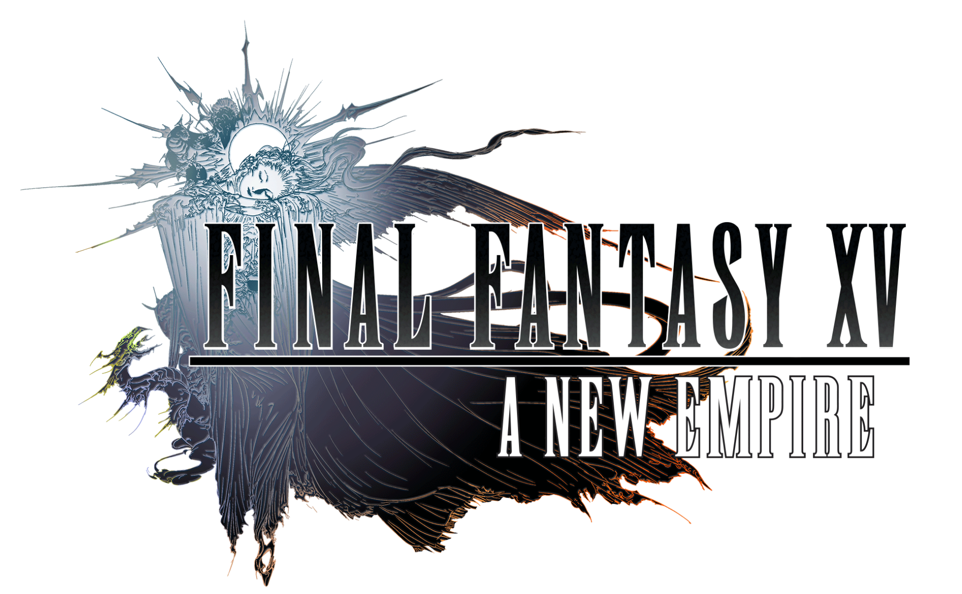HD desktop wallpaper featuring the logo for Final Fantasy XV: A New Empire with a stylized graphic design.