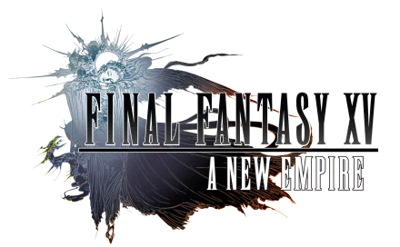 HD desktop wallpaper featuring the logo for Final Fantasy XV: A New Empire with a stylized graphic design.