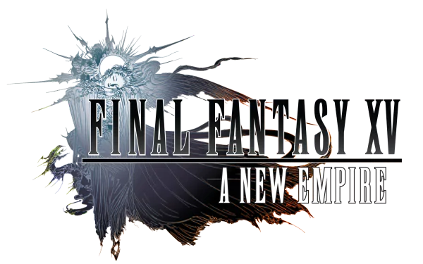 HD desktop wallpaper featuring the logo for Final Fantasy XV: A New Empire with a stylized graphic design.