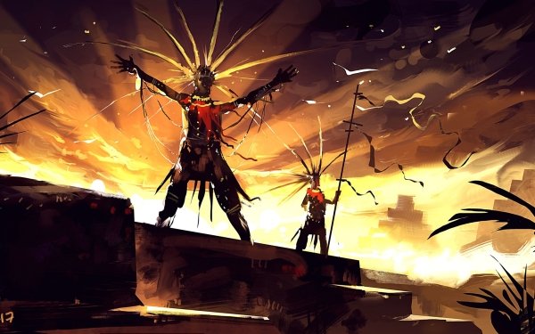 Fantasy Men Aztec HD Wallpaper | Background Image