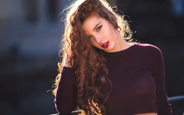 Women Model Redhead Lipstick HD Wallpaper | Background Image