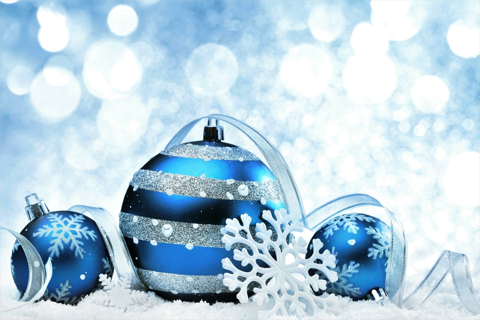 Download Ribbon Snowflake Silver Blue Christmas Ornaments Holiday ...