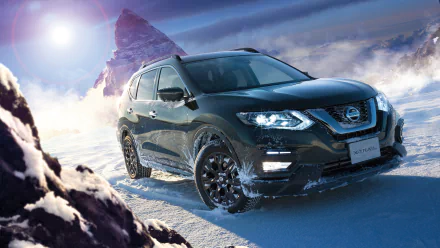 snow green car SUV car Nissan vehicle Nissan X-Trail HD Desktop Wallpaper | Background Image