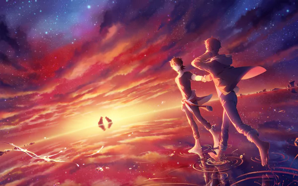 Keith Kogane Klance (Voltron) smile sky black hair feet barefoot water Lance (Voltron) TV Show Voltron Legendary Defender HD Desktop Wallpaper | Background Image