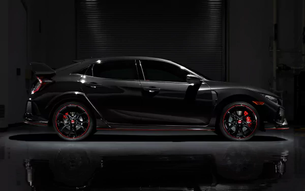 reflection black car car Honda vehicle Honda Civic Type R HD Desktop Wallpaper | Background Image