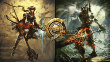 HD desktop wallpaper of Continent of the Ninth Seal featuring two dynamic characters ready for action.