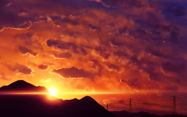 peace sky cloud sunshine sunset Anime Original anime sunset Sky Anime HD Desktop Wallpaper | Background Image