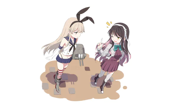 Naganami (Kancolle) Shimakaze (Kancolle) Anime Kantai Collection HD Desktop Wallpaper | Background Image
