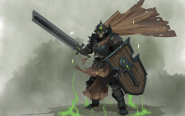 Dark Warrior Undead Shield Sword HD Wallpaper | Background Image