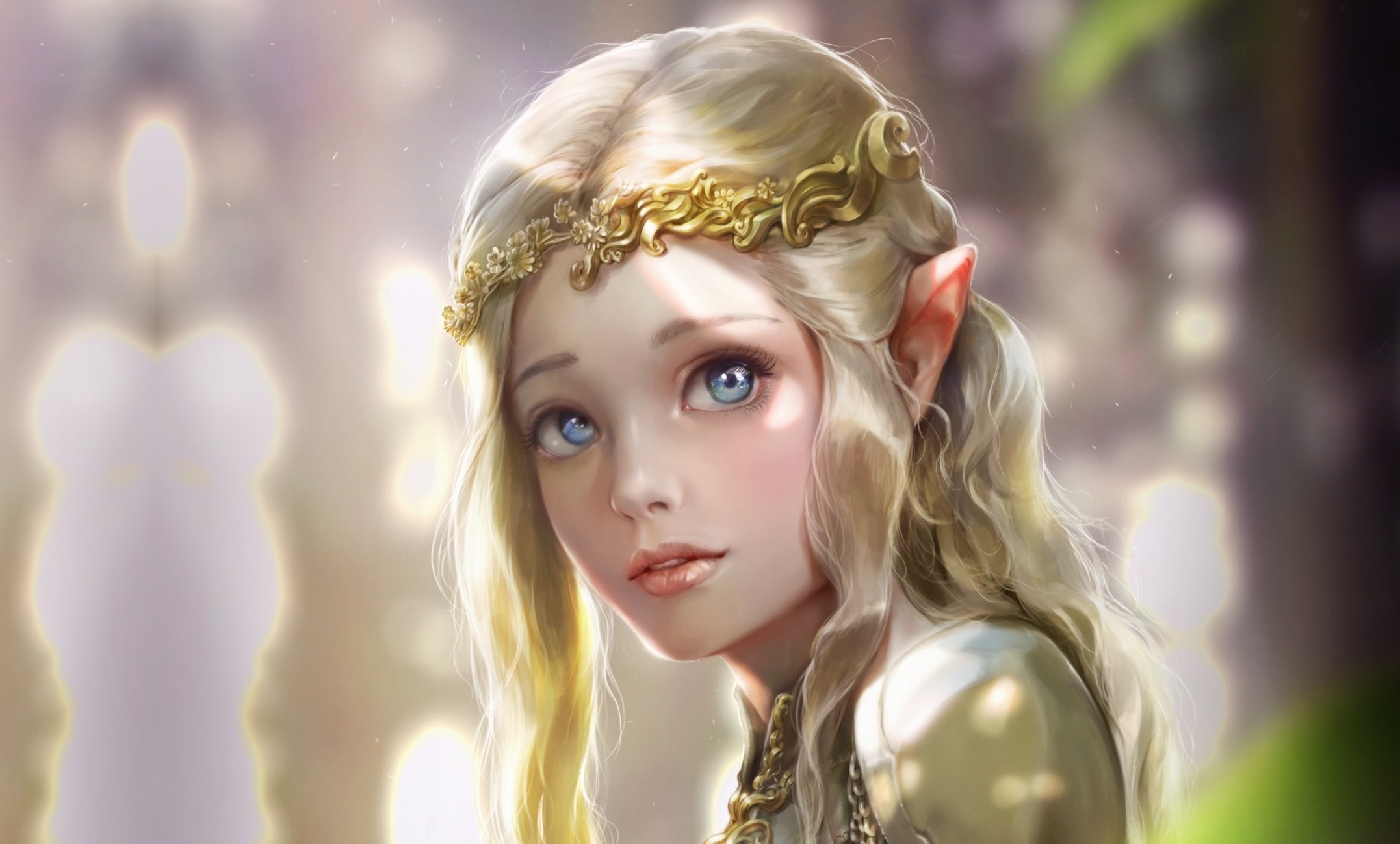 Download Blonde Face Blue Eyes Pointed Ears Fantasy Elf Hd Wallpaper By Bluishsalt 