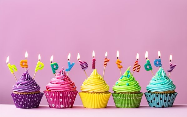 Holiday Birthday Happy Birthday Cupcake Sweets Cream Candle HD Wallpaper | Background Image