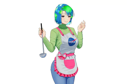 Anime Earth-Chan HD Desktop Wallpaper | Background Image